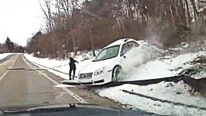 14-year-old Boy Crashes Stolen Car while Fleeing From Officers on icy Roads